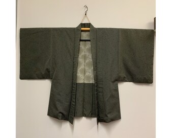 Textured Silk Haori with Shibori Lining - Elegant Japanese Kimono Jacket *Naturally Dyed* | Very Unique