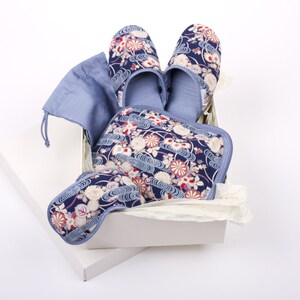 Blue Brick Road Bamboo Kimono, Slipper & Eye Mask Set