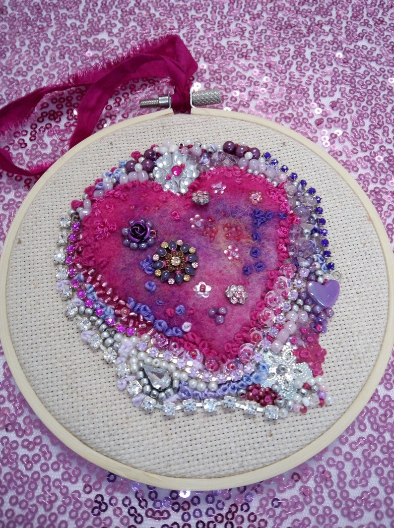 Hand embroidered hoop art image 1