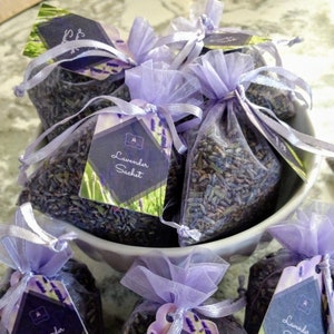 Lavender Sachets bags organically grown lavender 3x4 size. Set of 3 or 6