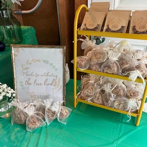 Bird seed Favors. Eco-friendly. Mini heart favor. Perfect for weddings, showers and memorials. Bags included, no personalized tags