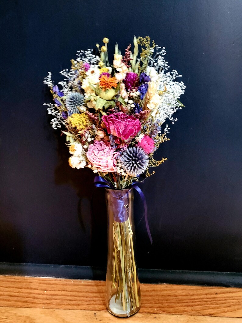 Dried flower Bud Vase Arrangement. With or Without Vase. Etsy