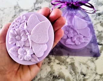 Butterfly Soap in an Organza Bag. 4 oz Guest Soap made with Essential Oils.