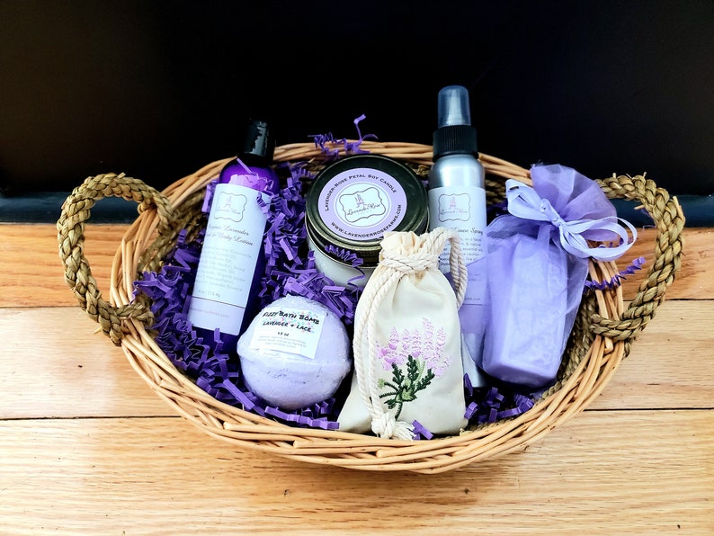 Lavender Gift baskets. Stress Relief Basket. Aromatherapy Etsy
