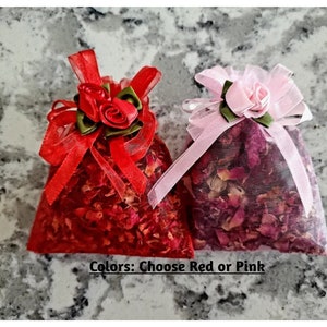 Rose Bud Sachet Bags filled with rose petals or lavender/rose  Drawer Sachet bags. Listing for 1 sachet