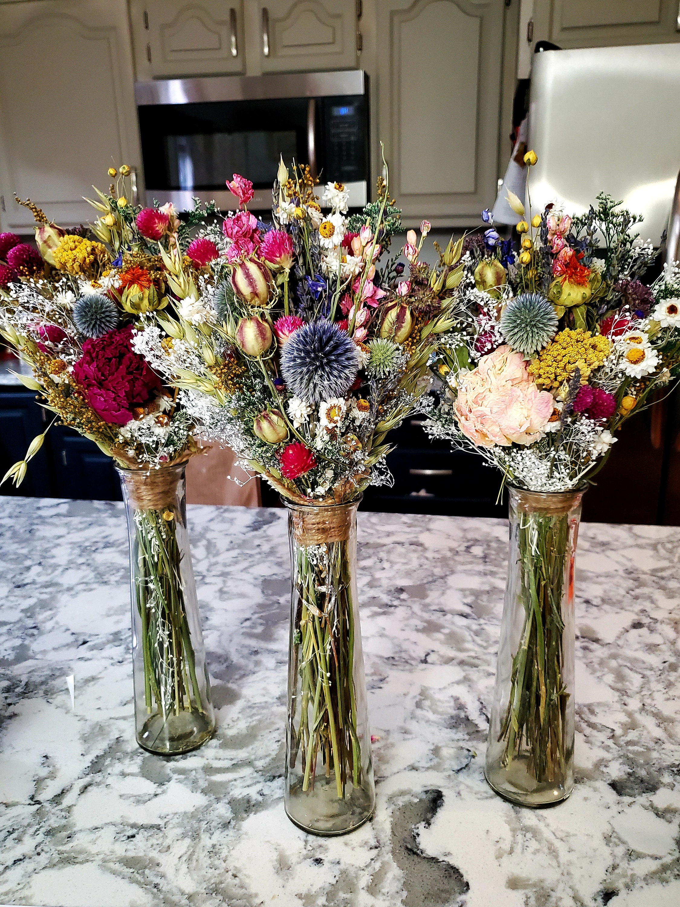 Dried flower Bud Vase Arrangement. Wedding/Showers/home. Etsy