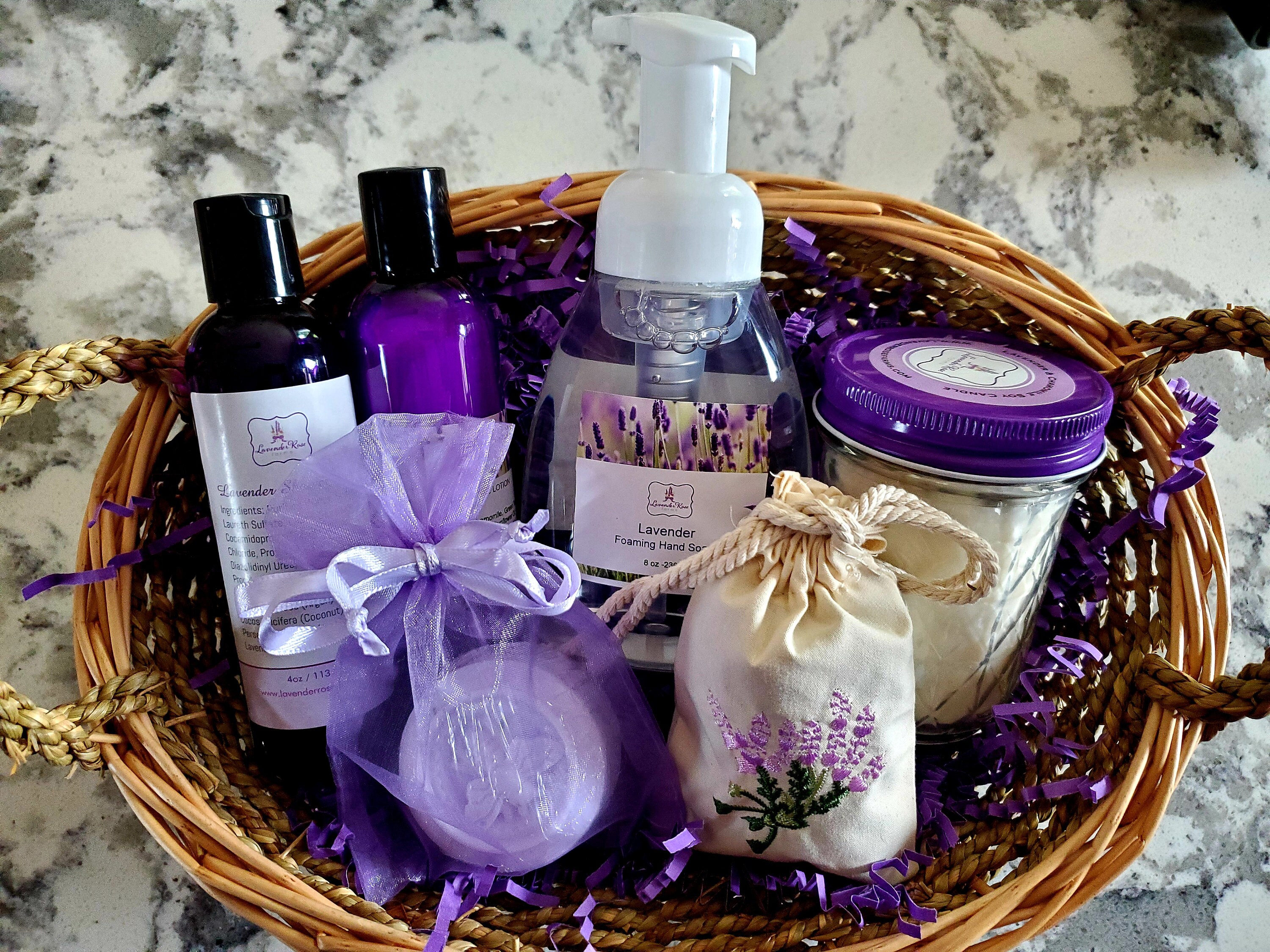 Lavender Gift baskets. Stress Relief Basket. Aromatherapy Etsy