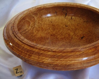 Intense solid burl figure Maple large wood bowl #2173