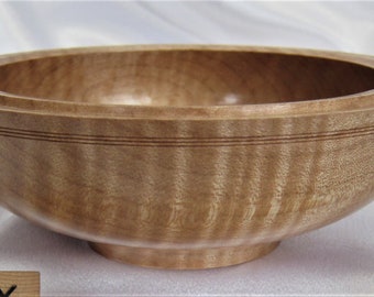 Flame Maple, Fiddleback Maple, Tiger Maple, Curly Maple, Wood Bowl, Wooden Bowls Handmade, 2177