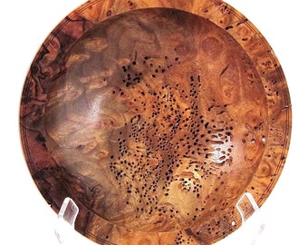 902 wormy claro walnut burl wood bowl wooden bowl housewares home decor lathe turned bowl woodworking Oregon domestic hardwood artistic art