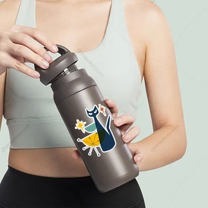 Mid-century Modern CAT Sticker - midcentury Vinyl sticker mcm sticker Laptop Stickers Coffee Stickers Notebook Sticker Water Bottle Stickers