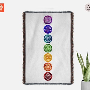 Chakra blanket Yoga blanket Chakra Yoga Blanket Healing Blanket Chakra balancing Boho Throw 7 chakras Boho home decor Yoga Christmas gift