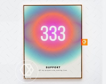 333 Guardian Angel number 333 print - Aura wall art Affirmations art Spells Energy Aura print Manifestation Gift Gradient art spiritual gift