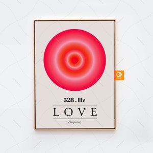 Aura Poster Love wall art Love reading Angel message Solfeggio Frequency art Spiritual gift healing gift gradient art Mid century modern art image 2