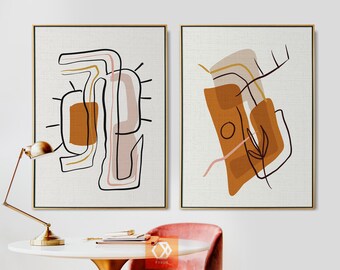 Arte murale afroamericana Arte africana Boho art Stampa SET di 2 Arte moderna Moderna Astratta arte murale astratto Decor Grandi poster