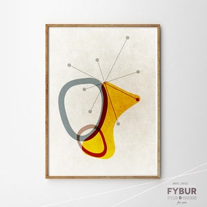 Sztuka modowa Sztuka połowy wieku Sztuka abstrakcyjna Sztuka retro Druk geometryczny Sztuka ścienna Druk skandynawski Druk minimalistyczny Sztuka Eamesa Abstrakcyjna Dekoracja ścienna Giclee zdjęcie 1