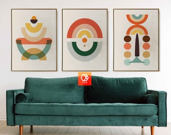 Mid-century Modern wall art Retro decor Mid Century Modern Set Scandinavian wall art midcentury decor mcm art Nordic art Abstract wall art
