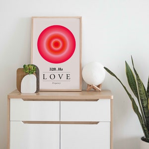 Aura Poster Love wall art Love reading Angel message Solfeggio Frequency art Spiritual gift healing gift gradient art Mid century modern art image 3