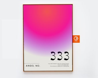 333 Angel Number Print Aura wall art Meditation wall art numerology Altar Art Energy art Law of attraction gradient Art Retro spiritual gift