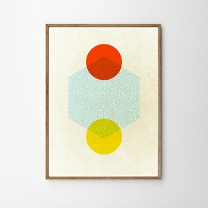 Mid century art poster Minimalist wall art Triangle print Nordic style kitchen Wall decor Midcentury Modern print geometric print