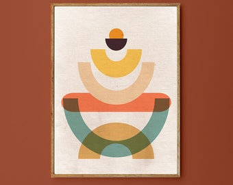 Mid century art Retro geometric art print Eames abstract Wall decor Midcentury Modern Abstract art mid century mid century modern wall art