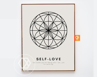 Self love Affirmations - Mandala wall art Spiritual decor mindfulness gift Affirmations wall art Manifestation decor Spiritual wall art