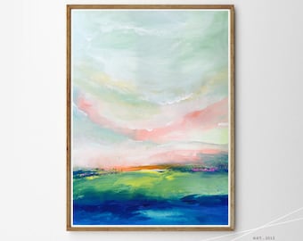 Abstract Landscape art painting Giclee Abstract Art Affordable Acrylic Art Sky painting Sun set Fine Art nature modern painting modern art