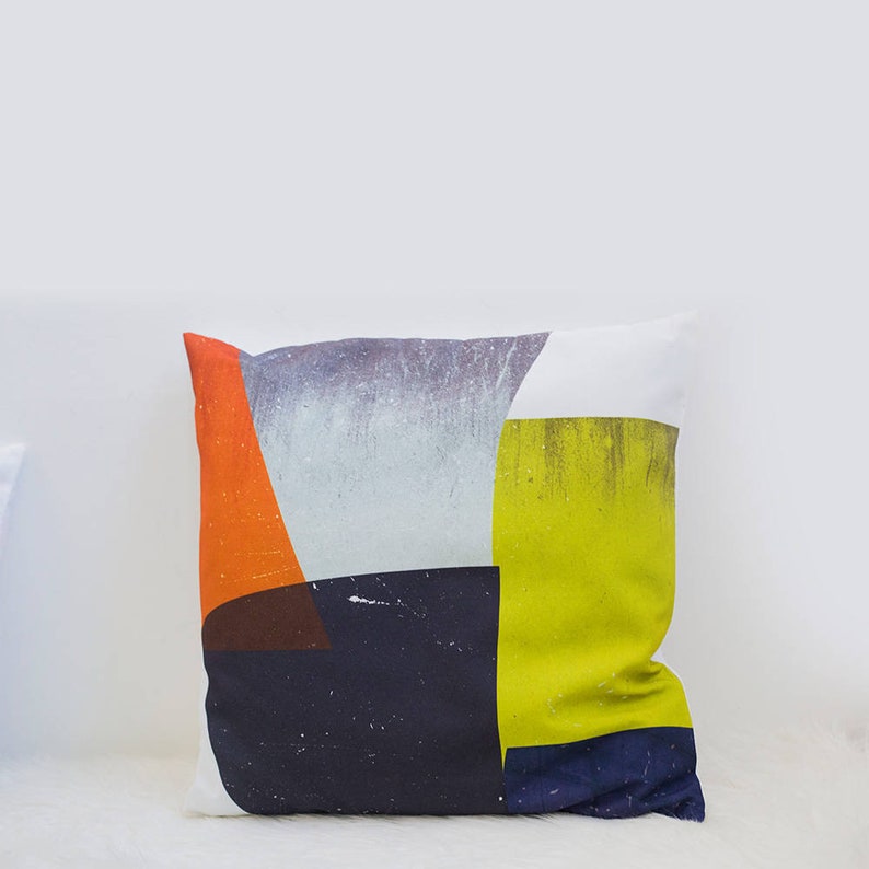 Abstract Couch Pillow Cover Mid Century Modern Grunge Image 0