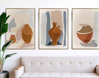 Set of Neutral prints Abstract Boho Prints terracotta print Mid Century Modern Wall Art Apartment Decor Living Room Art Bedroom Decor prints