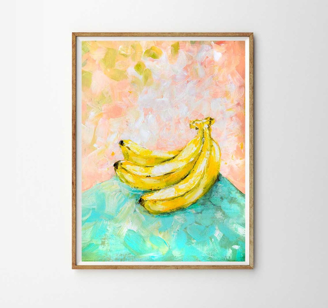 Bananas Wall Art Kitchen Wall Art Banana Painting Fruit Art Banana
