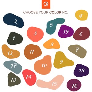 May include: A chart with 18 different color swatches, each with a number from 1 to 19. The chart is titled "Choose Your Color No."