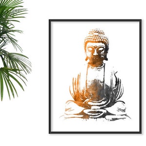 Watercolor Buddha wall art Buddha decor Watercolor Yoga Art Peace wall decor YOGA PRINT Lotus Pose Seated Buddha Art Yoga Studio Zen decor