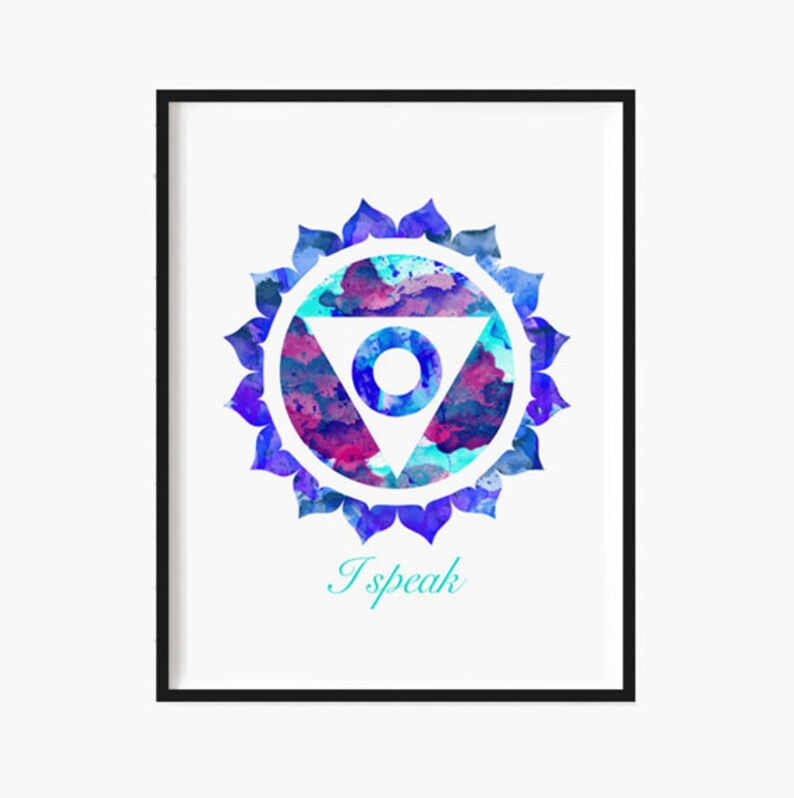 Throat Chakra Art Chakra Healing Poster Speech Healing Reiki Etsy