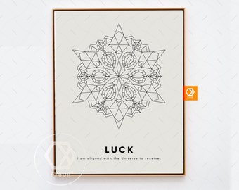 Good Luck Affirmations gift - Mandala wall art Spiritual decor Affirmations wall art mindfulness gift Manifestation decor Spiritual wall art