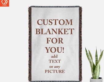 Customizable woven blanket Add your PHOTO or TEXT | Personalizable Blanket gift | Custom Gift | Personalized gift for wife gift for parents