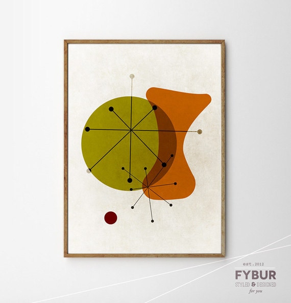 Retro art Mid century poster living room art geometric art Scandinavian print Minimalist Eames abstract Wall decor Modern Abstract wall art