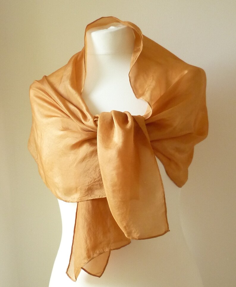 Burnt orange silk scarf burnt orange scarf natural dye scarf Etsy