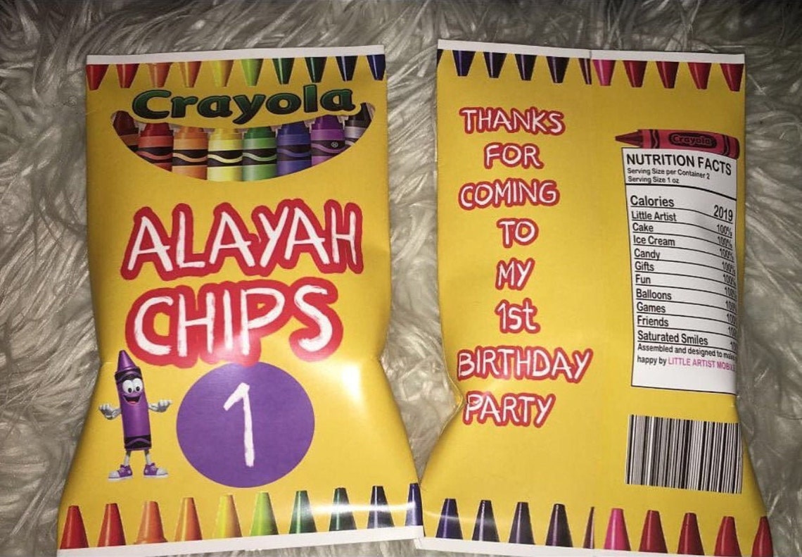 Filled Customized Chip Bags Etsy