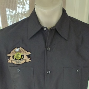 Size XL (50) ** 1990s Harley-Davidson Mechanics Work Shirt (Two Chest Pockets) (Deadstock Unworn)