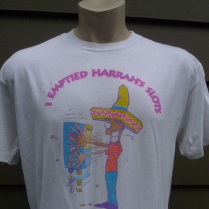 Size XL (48) ** Harrah&#39;s Casino Single Stitch Shirtt (Double Sided)