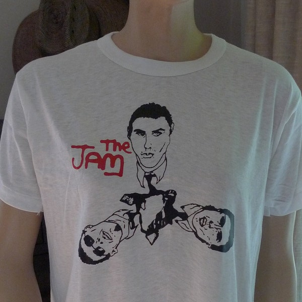 Size Women's Medium (39) ** 1980s The Jam Shirt (Single Sided) (Single Stitch) (C) Licensed by Roach 1980