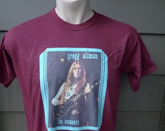 Size L (45) ** Old Stock Dated 1976 Greg Allman Shirt (Single Sided) (Deadstock Unworn) (Single Stitched) (Licensed by /Wild Side 1976)