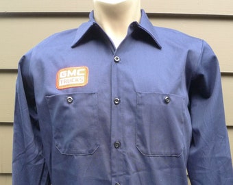 1990s GMC Trucks Station Mechanics Work Shirt * Men&#39;s ML (46)