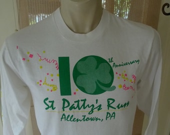 1980s St Parry's Run (Allentown, PA) Single Stitch Shirt * Mens M (40)
