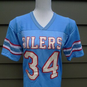 Houston Oilers Run & Shoot Autographed Baby Blue Jersey With 5