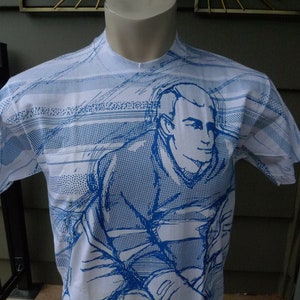 1991 Non porté All Over Print Hockey Single Stitch Shirt * Mens M (42)