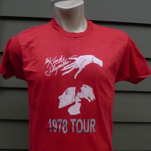 Size M (42) ** 1978 The Kinks Sleepwalker Shirt (Single Sided) (Single Stitched) (C) Licensed by Roach 1977