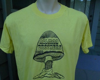 Camisa de punto único Allman Brothers Screen Stars de la década de 1980 (C) Con licencia Roach '74 * L para hombre (45)