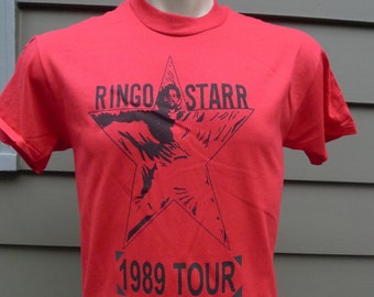 Size M (42) ** 1989 Ringo Starr Shirt (Single Sided) (Single Stitched) (C) Licensed by Roach 1974