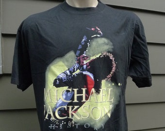 1996年 マイケルジャクソン ワールドツアー Tシャツ XLサイズ ネイビー ヴィンテージ 1997 マイケル・ジャクソン ヒストリー ワールド ツアー